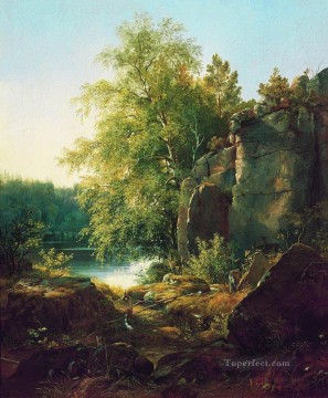 Vista de la isla de Valaam 1858 paisaje clásico bosque Ivan Ivanovich Pinturas al óleo